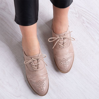Рожеві шнуровані туфлі з заклепками Nose - Взуття