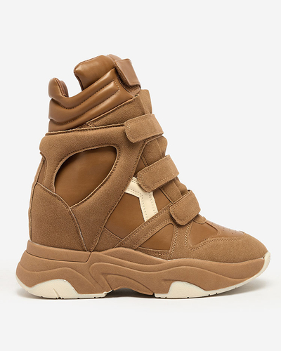 Royalfashion Коричневі жіночі спортивні черевики на підборах Redittias