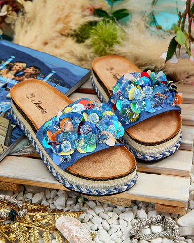 Royalfashion Dámské žabky Loassa s kamínky