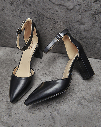 Жіночі туфлі-човники на шпильці чорного кольору - Взуття