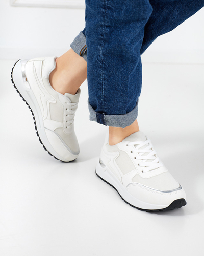 OUTLET Pastelové dámské bílé sportovní boty značky Delani - Footwear