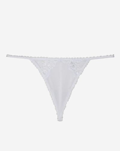 Білі жіночі мереживні трусики стрінги - Білизна