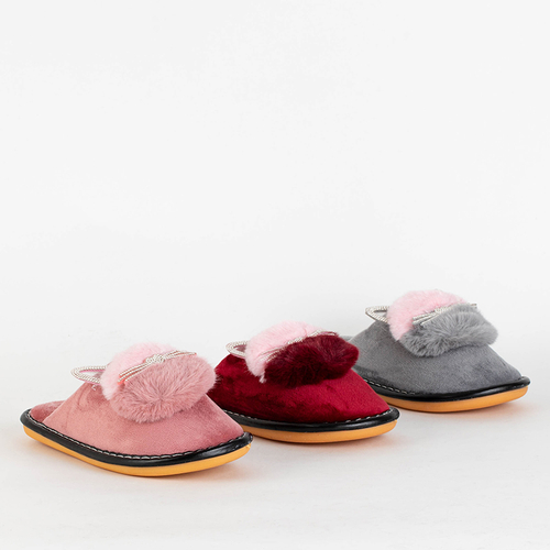 Рожеві жіночі капці з оздобленням Milonu