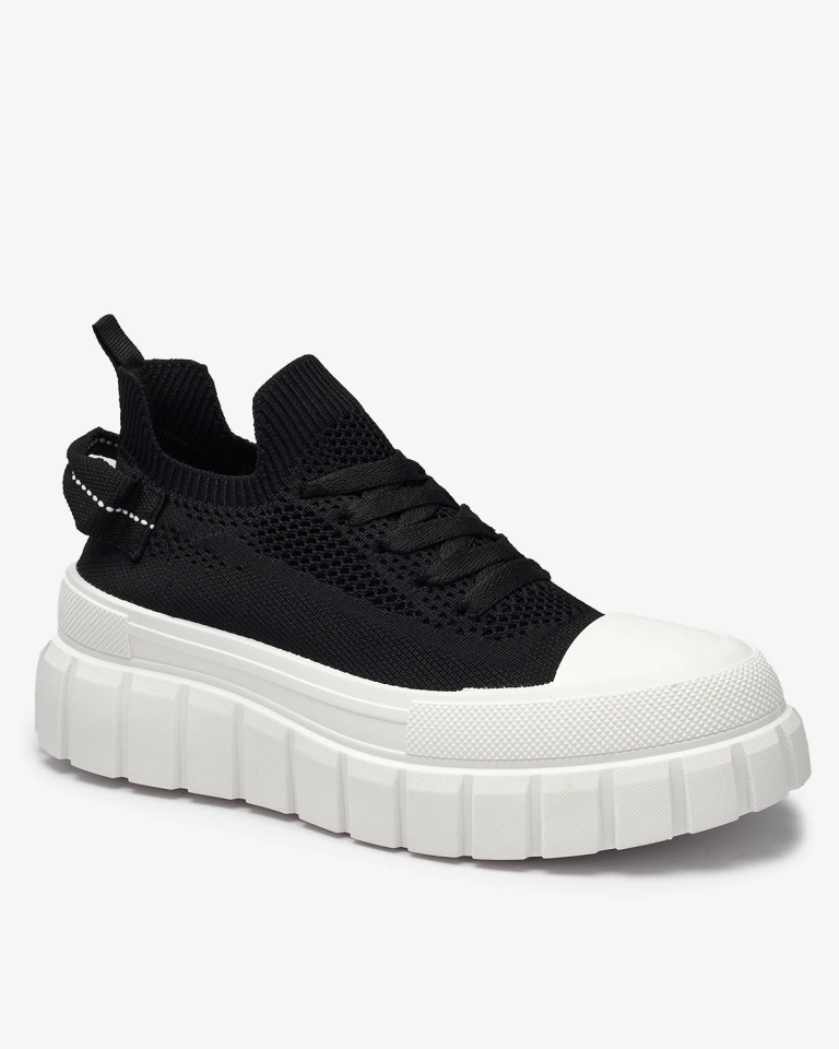 Černé dámské tenisky na platformě Feksid- Obuv