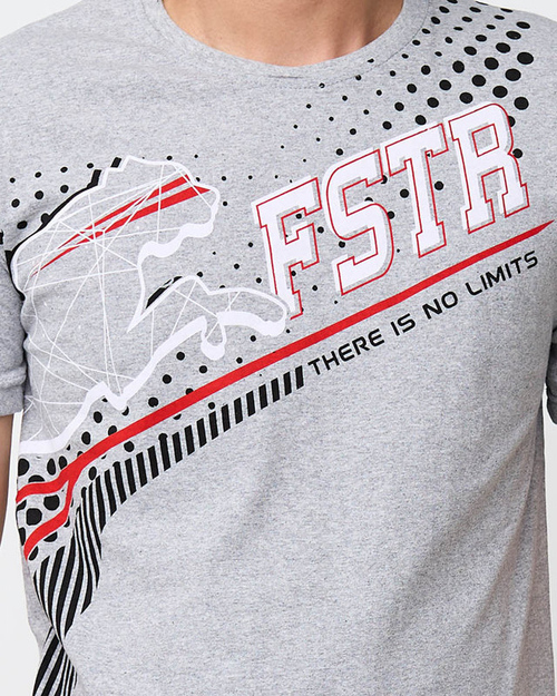 Світло-сіра чоловіча футболка з принтом - Одяг