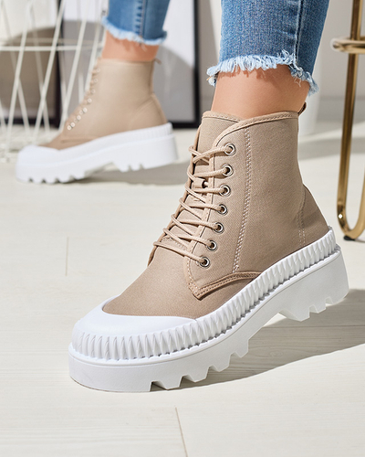 Světle hnědá dámská vysoká sportovní obuv a'la sneakers Serewa - Obuv