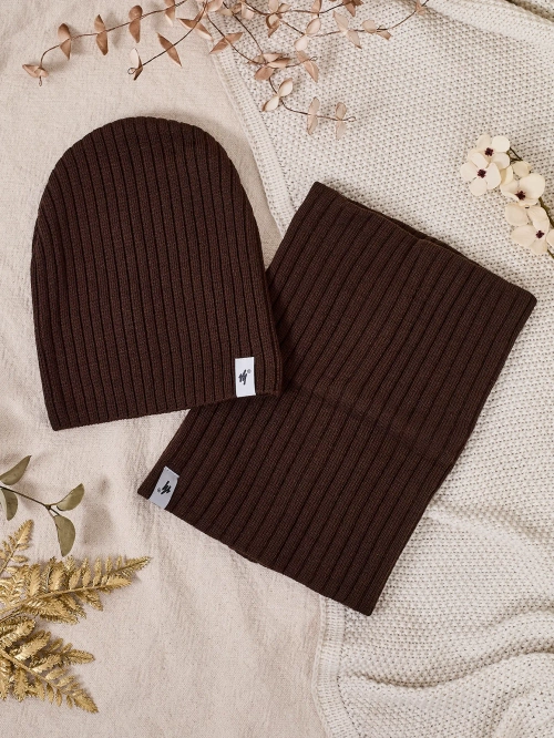 Royalfashion Зимовий набір універсальний - шапка-біні та шарф-баф