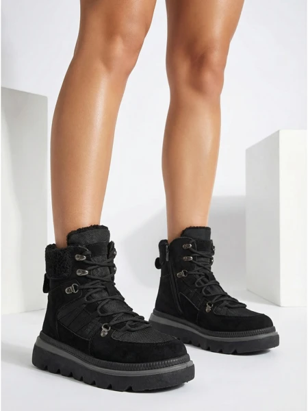 Dámské Kotníkové Boty Aurora Černé Kožené Elegantní na Podzim