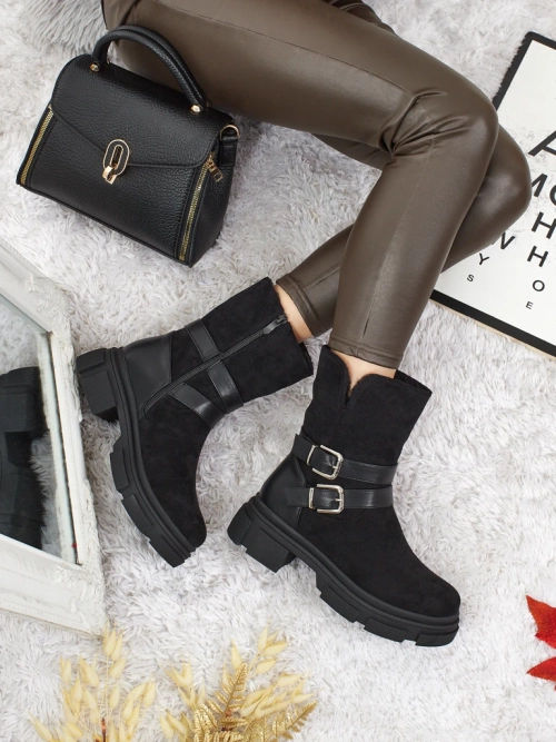 Високі жіночі ботильйони еко замшеві Callire