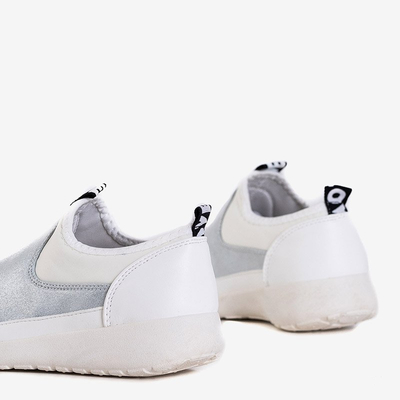 Bílé a stříbrné dámské sportovní boty Jadena - Obuv