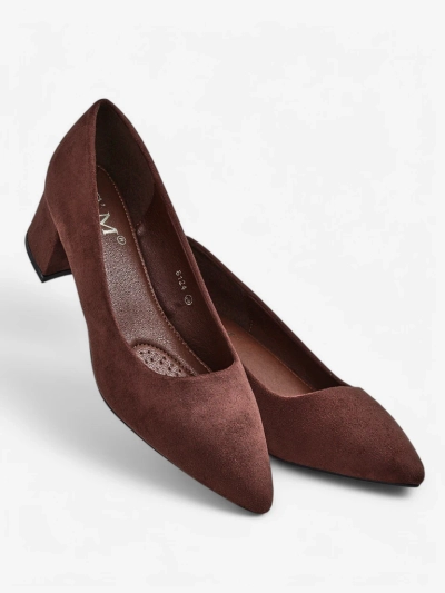 Aurelia Classico – Hnědé dámské semišové lodičky na sloupku 4,5 cm