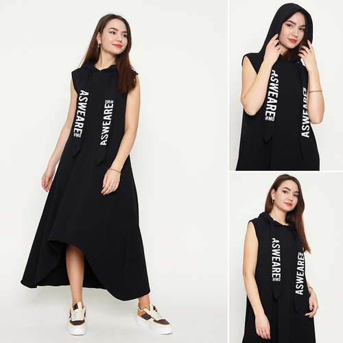 Жіноча чорна сукня-світшот міді - Одяг