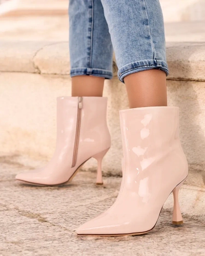 Royalfashion Loori lakované dámské boty na jehlovém podpatku