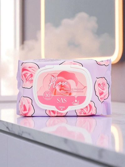 Růžové odličovací vlhčené ubrousky 30 ks.