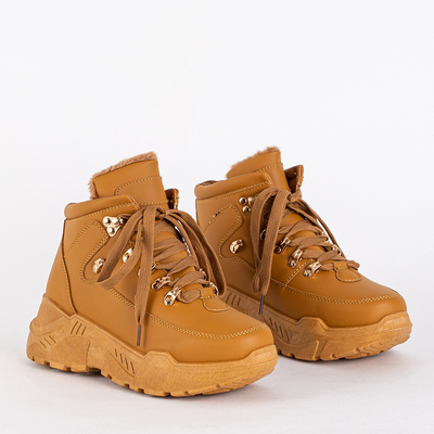 Коричневі жіночі утеплені черевики Rueq