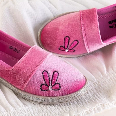 OUTLET Dětské růžové espadrilky a'la velur Lumus - boty