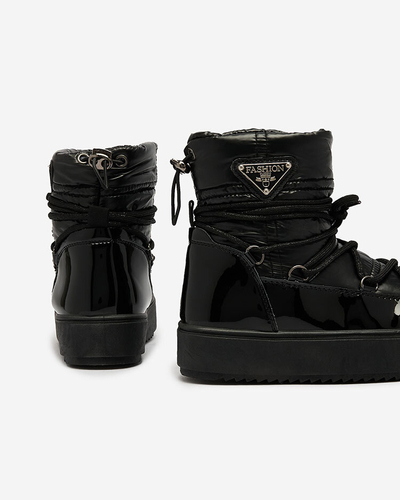 Royalfashion Dětské nazouvací boty a'la snow boots v černé barvě Asifa