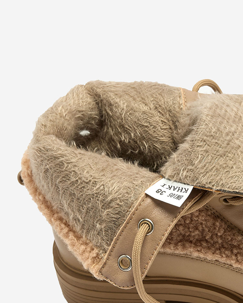 Жіночі черевики на шнурівці з овчиною Royalfashion Setrica