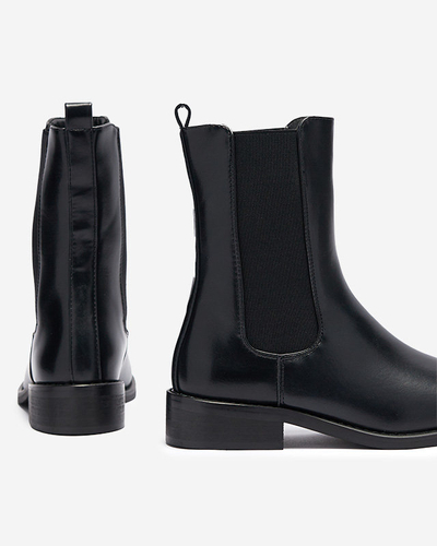 OUTLET Černé dámské vysoké kozačky s hranatou špičkou Sudis- Obuv