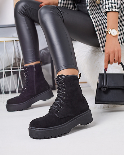 Dámské boty bagger z ekokůže v černé barvě Fefillo- Obuv