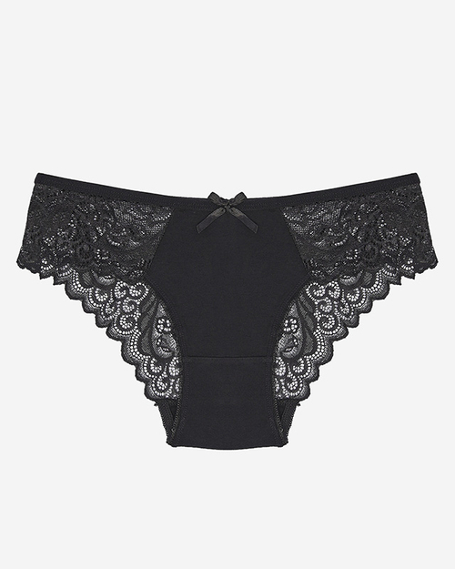 Жіночі мереживні трусики чорного кольору - Нижня білизна