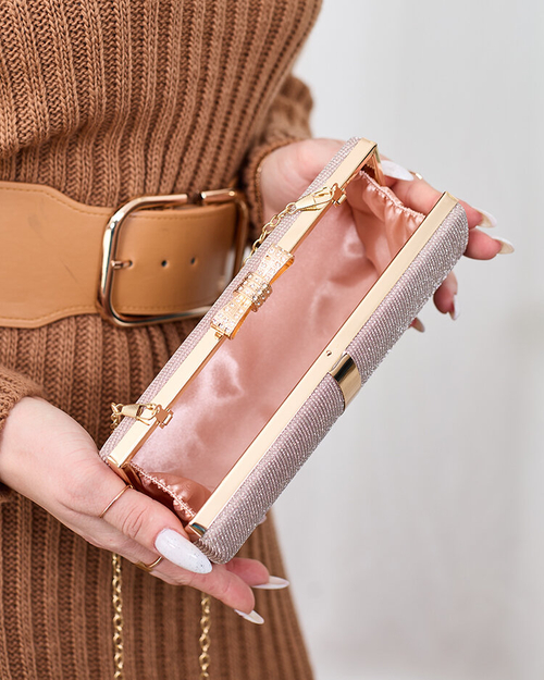 Royalfashion Рожево-золотий жіночий клатч