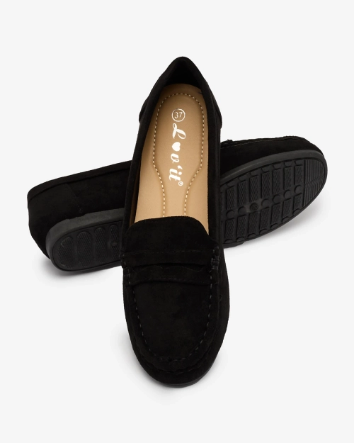 Royalfashion Жіночі мокасини з екозамші чорного кольору Ziffig