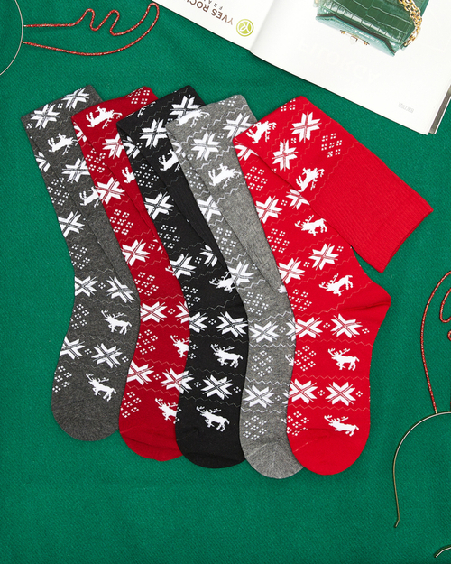 Довгі жіночі новорічні шкарпетки 5 шт./уп - Нижня білизна