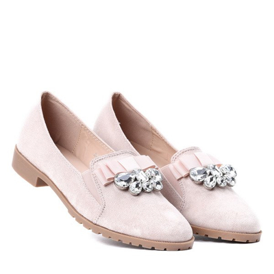 Beżowo-różowe mokasyny Valerie - Obuwie