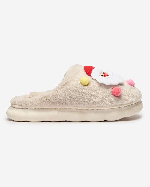 Різдвяні жіночі капці Royalfashion бежеві Fertemse