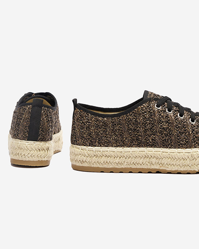 Чорні жіночі еспадрильї на низькій платформі Kioto