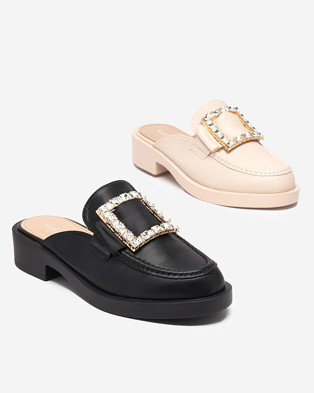 Dámské béžové pantofle a'la loafers Delaqi - Boty