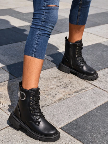 Royalfashion Dámské kotníkové boty z ekokože Enoll