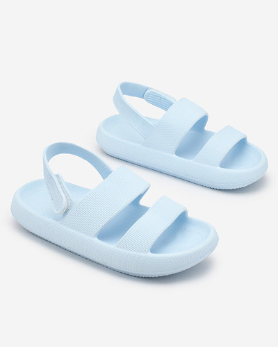 Royalfashion Modré dětské gumové sandály na suchý zip Flexi Steps