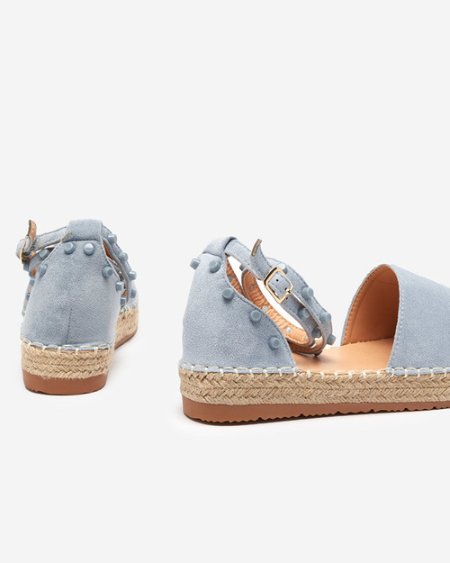 Світло-блакитні жіночі еспадрільі зі стразами Lonesi - Взуття