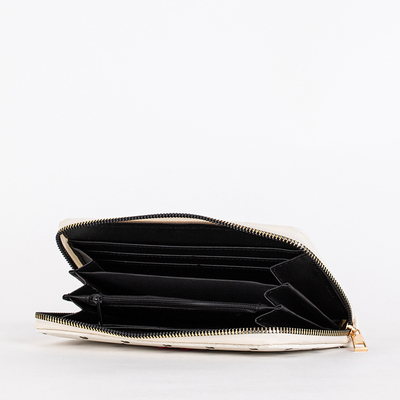 Білий жіночий гаманець з сердечками