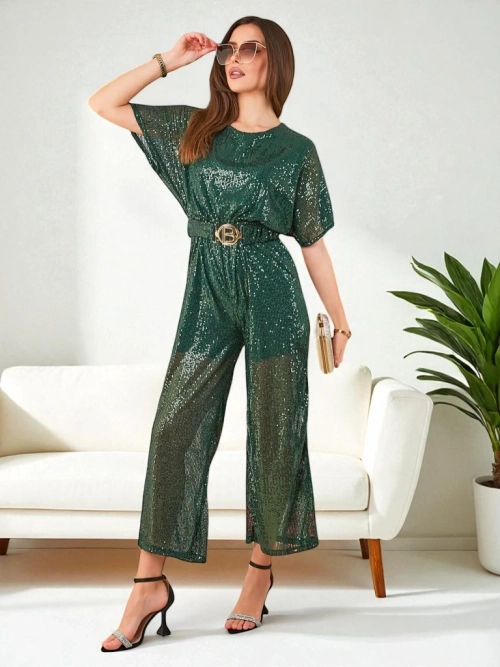 Royalfashion Довгий жіночий комбінезон з пайетками