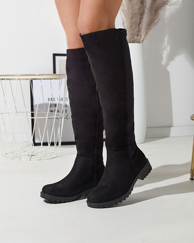 OUTLET Жіночі чорні чоботи з екозамші Asogg- Footwear