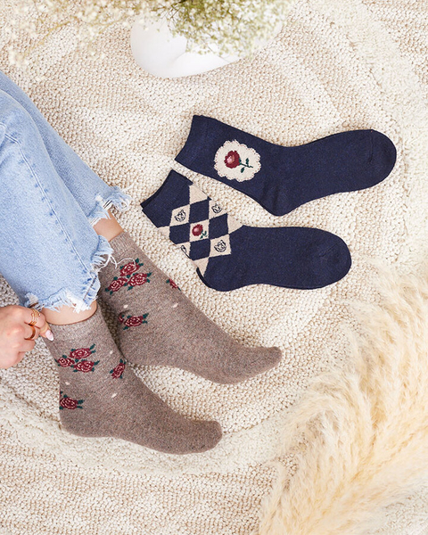 Royalfashion Sada dámských ponožek s potiskem 3 ks