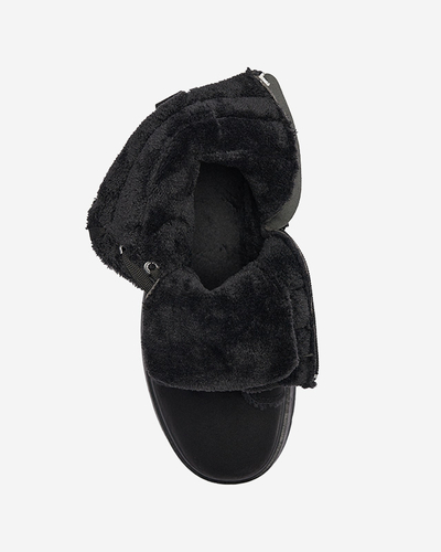 Жіночі утеплені черевики-трапери чорного кольору Tivica - Взуття