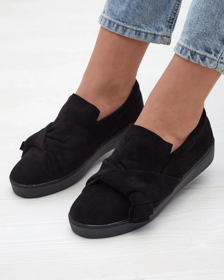 Černé dámské slip on tenisky z ekokůže Bliwix - Obuv