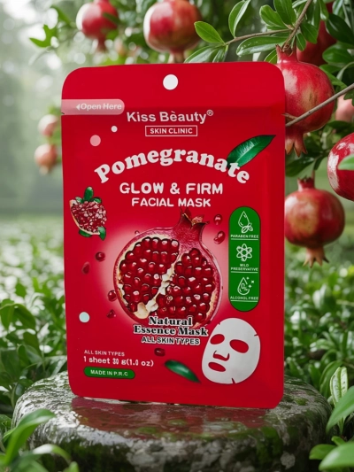 Pleťová maska v plátýnku s granátovým jablkem - rozjasňuje a zpevňuje pleť