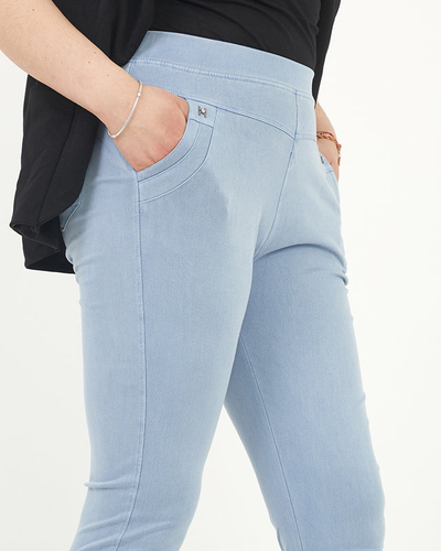 Modré dámské treginy PLUS SIZE - Oblečení