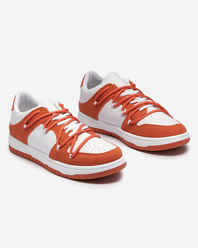 Royalfashion Dámské sportovní tenisky v bílé a oranžové barvě Riloxi