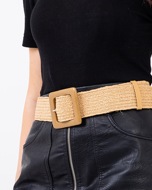 Бежевий жіночий плетений ремінь