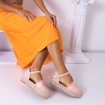 Světle růžové sandály na platformě espadrilky Ritisa - Boty