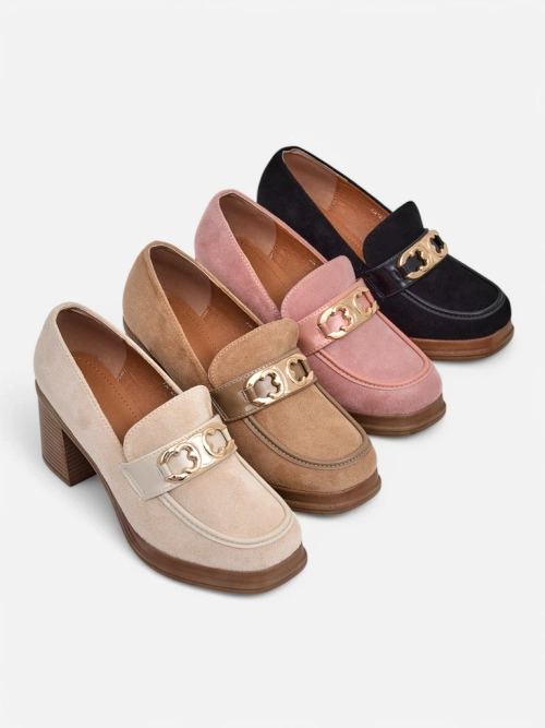 Royalfashion Женські мокасини на блоковому каблуці Qeroy