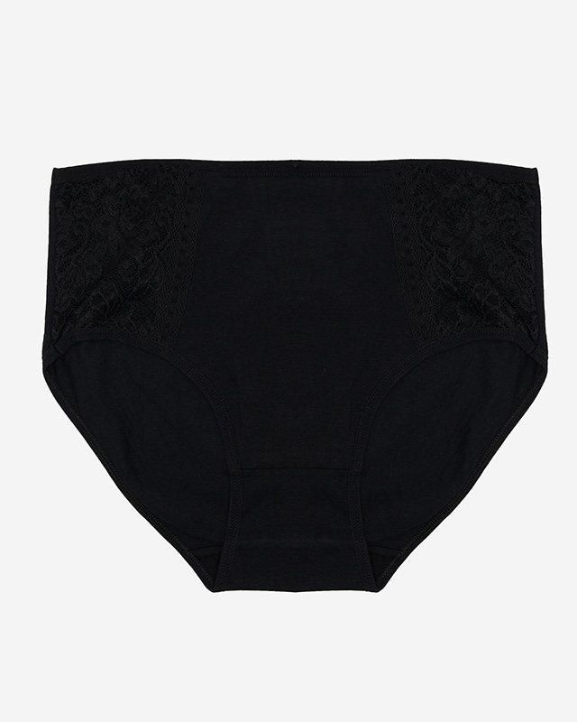 Dámské černé bavlněné kalhotky PLUS SIZE- Spodní prádlo