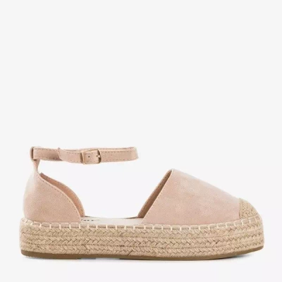OUTLET Béžové dámské espadrilky na platformě Maritel - Boty