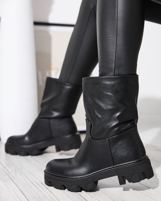 Černé dámské nazouváky se zateplením Mekira - Obuv